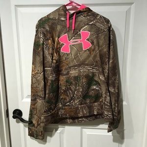 Camouflaged pattern Under Armor Hooded Sweatshirt.